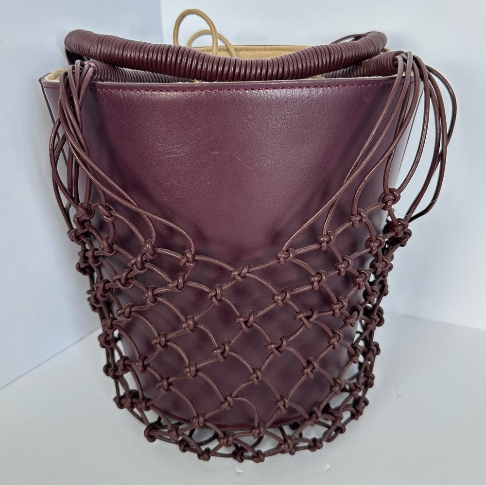 J.Crew Sedona Basket Bag in Leather in Port Wine | NWT - Picture 3 of 16